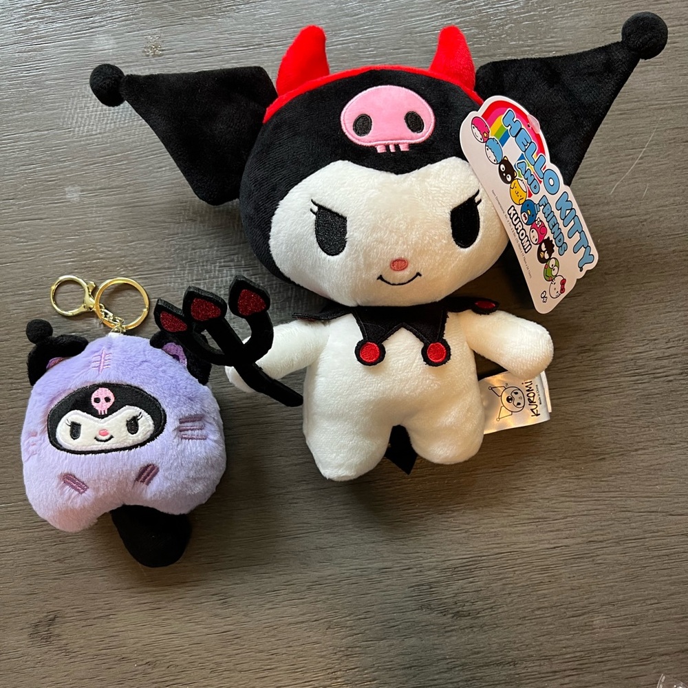 Kuromi Plush and keychain bundle